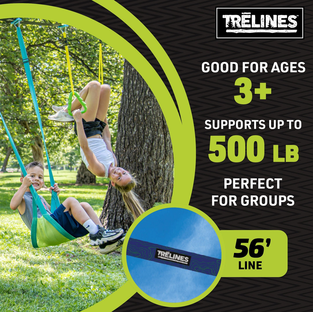 Combo Ninja Swingset 56 ft. - Swing Adventure Line and Ninja Adventure Line 2 in 1