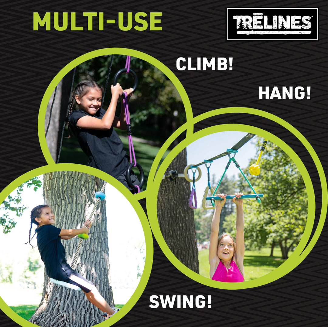 Combo Ninja Swingset 56 ft. - Swing Adventure Line and Ninja Adventure Line 2 in 1