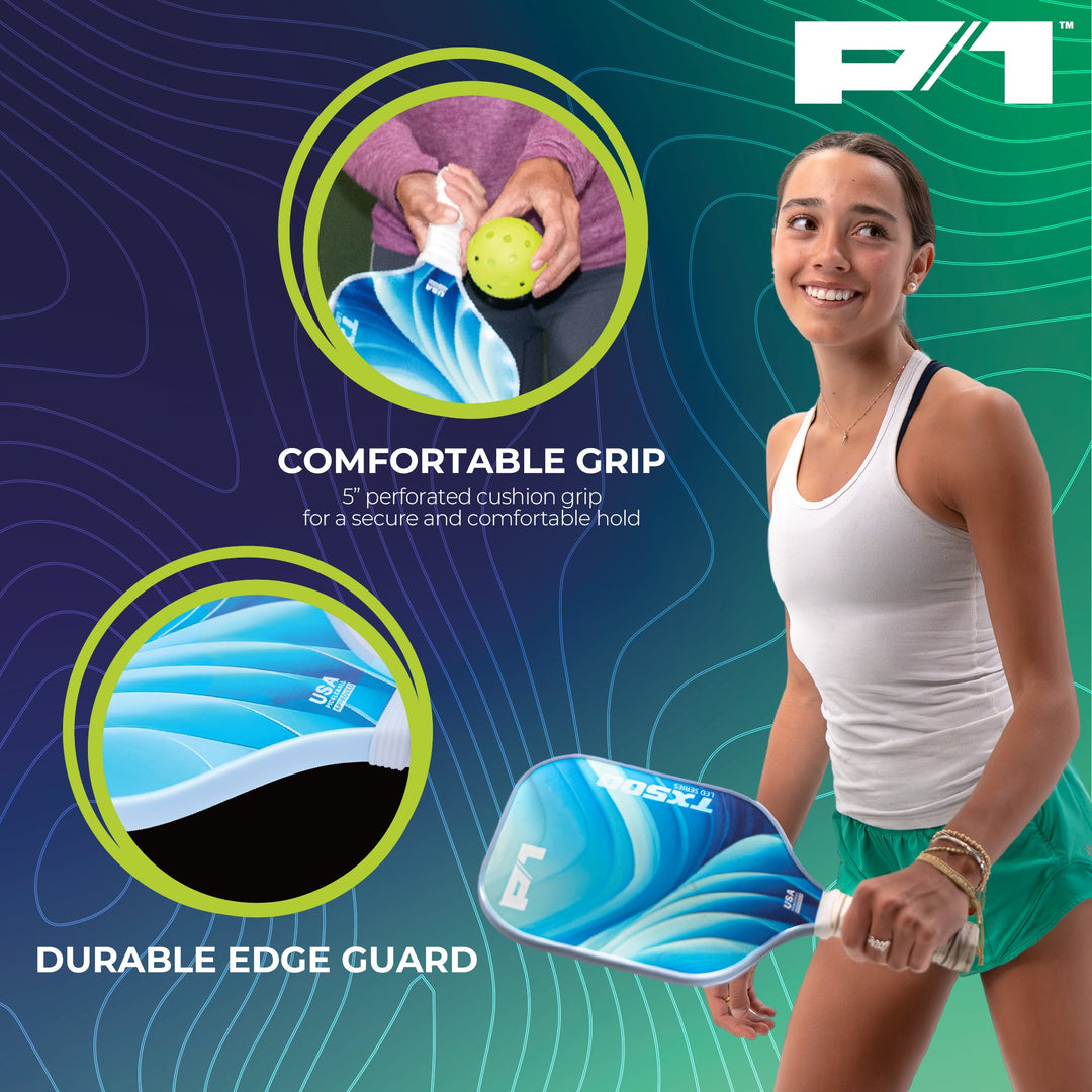 kid playing illuminated pickleball set at night