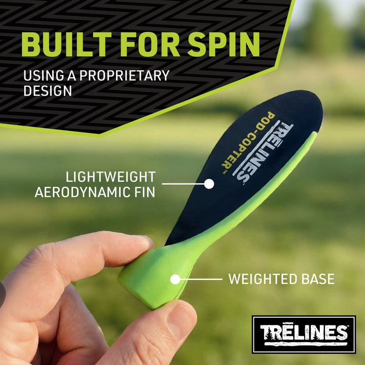 Trelines Pod-Copter™ Throwing Toy — Set of 3 | Outdoor Throwing Game for Kids | Ages 5+