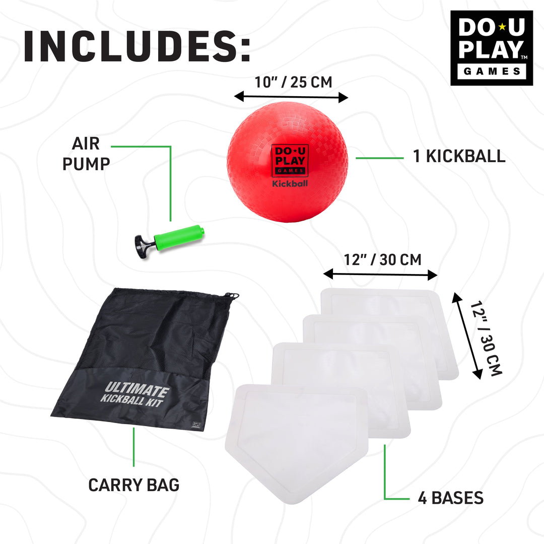 Durable outdoor kickball kit used for group sports and backyard parties